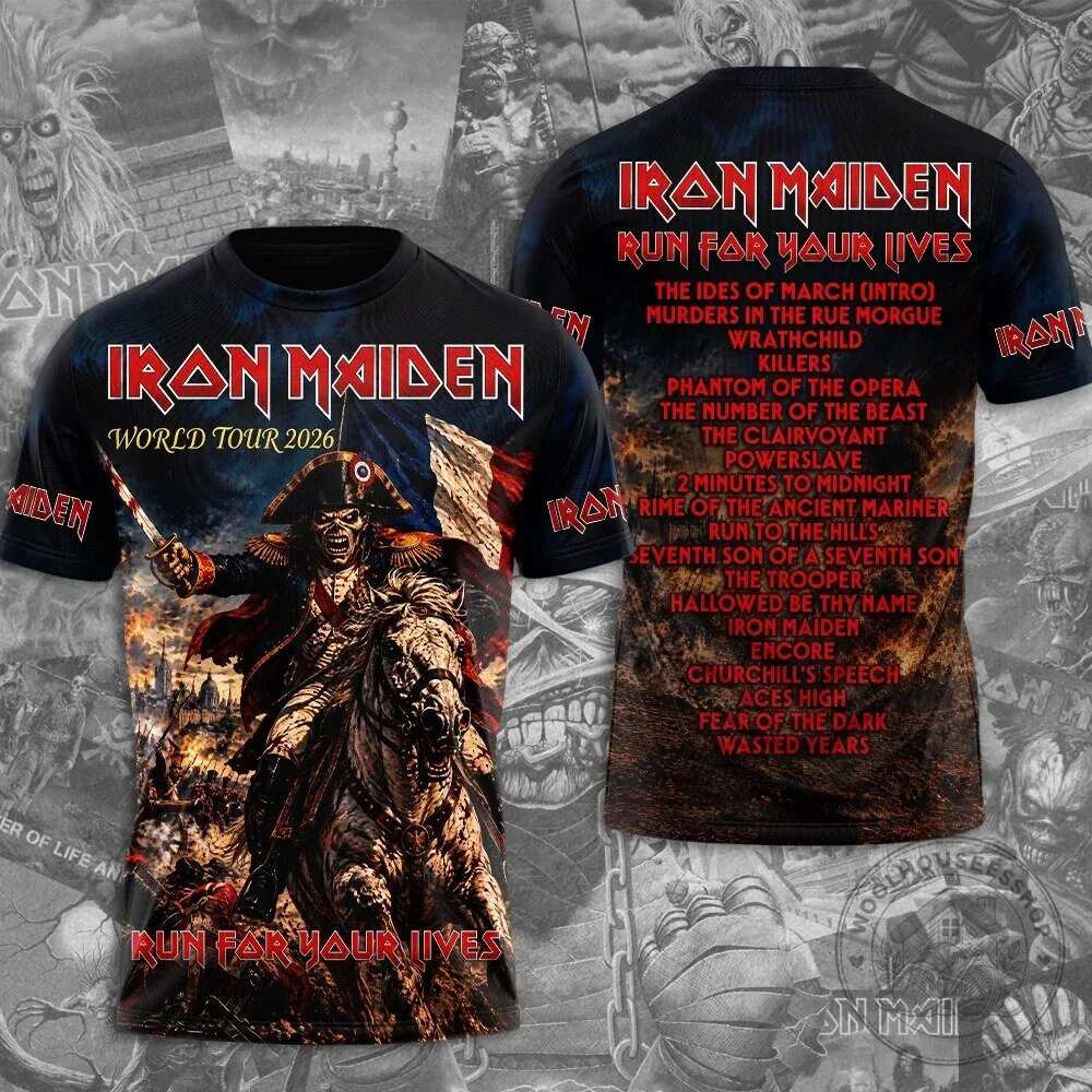 IRON MAIDEN Tシャツ 2026 ドイツツアー Run For Your Lives T-Shirt - Heavy Metal Band Iron Maiden World